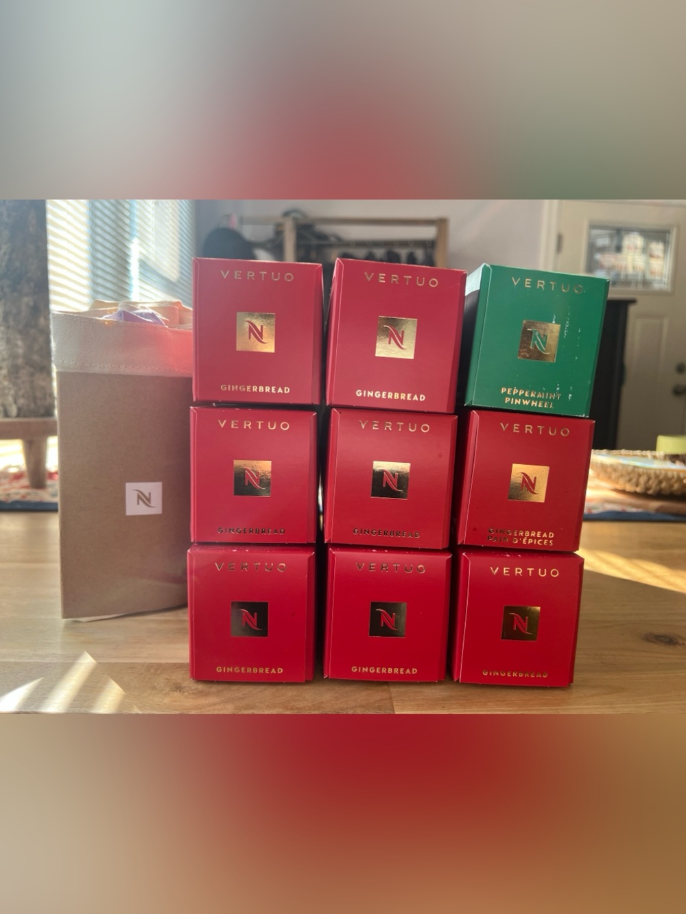 Nespresso Limited Coffee Vibes Tote + 9 x Gingerbread & Peppermint Pod Sleeves